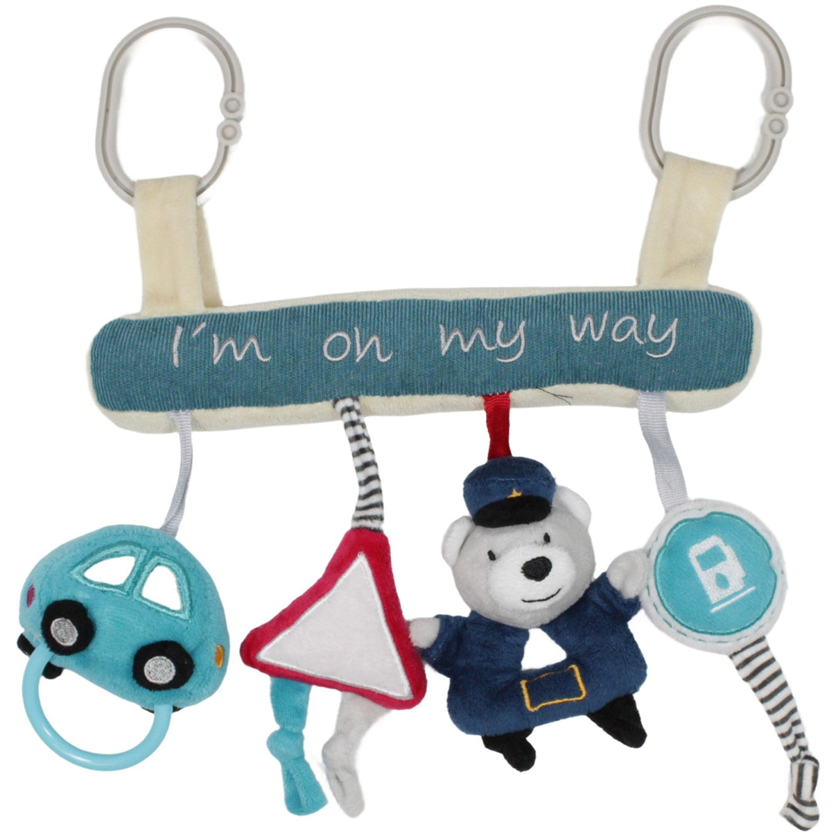 123000019660 Unbekannt Verkehr, beige - blau Kinderwagen - Kette Kumpel Leo 25cm 27cm Auto