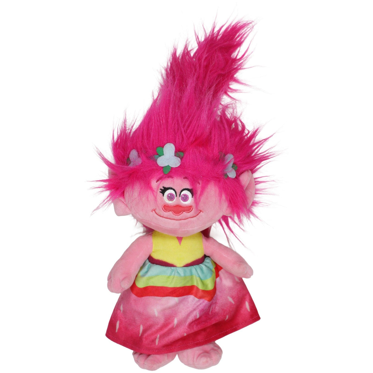 123000019838 Whitehouse Leisure Poppy in Regenbogenkleid aus DreamWorks Trolls, XL Plüschfigur Kumpel Leo 2020 43cm Blau