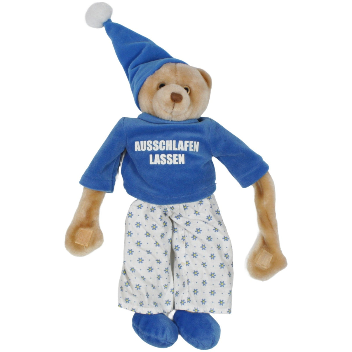 123000020093 Heunec Bär "Bitte wecken; Ausschlafen lassen" Türhänger Kumpel Leo 38cm _Vintage_ Beige