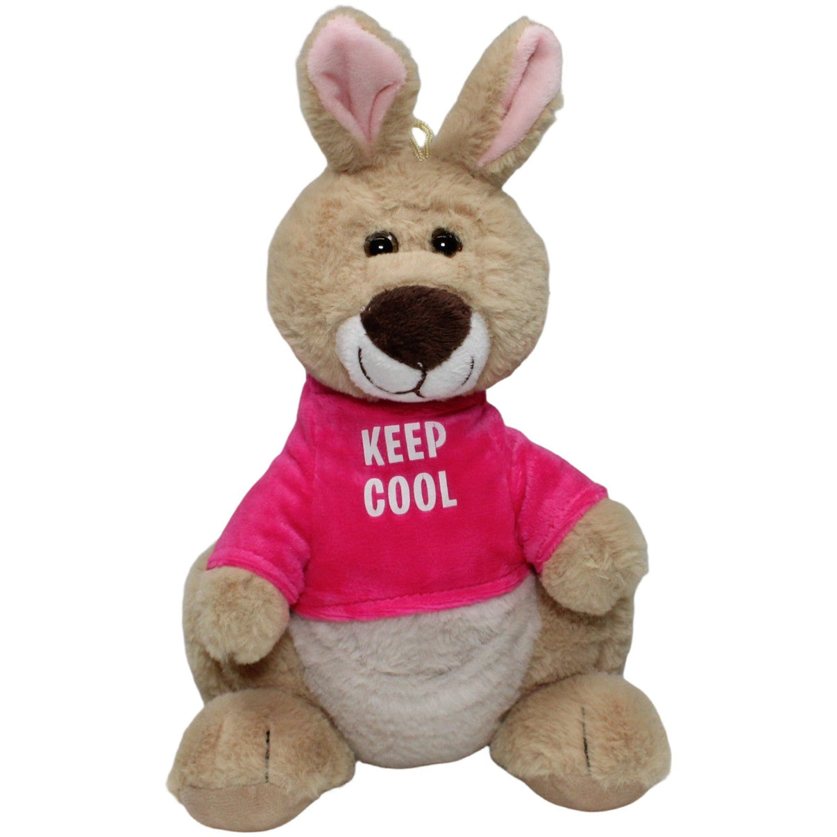 123000021210 FLOTI Flos Toys, Känguru mit pinkem Pullover "KEEP COOL" Kuscheltier Kumpel Leo 32cm Beige Braun