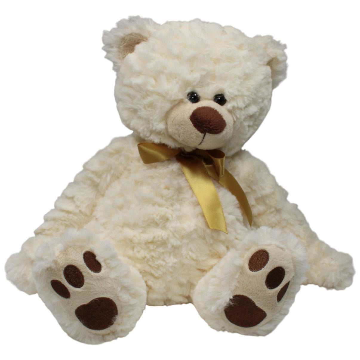 123000021645 EBO Plüschtiere Superweicher weißer Wuschelteddy mit Schleife Kuscheltier Kumpel Leo 30cm Beige ebay - stofftiere