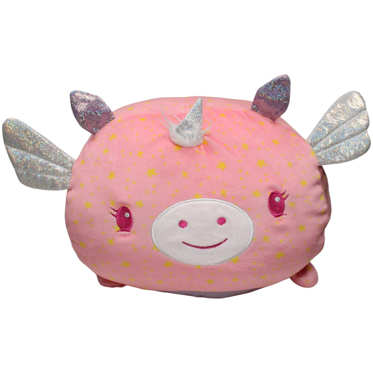123000021660 Kaufland Kidland®, squishy rosa Geflügeltes Einhorn mit Sternenmuster Formkissen Kumpel Leo 25cm 30cm ebay - 20 - dekokissen