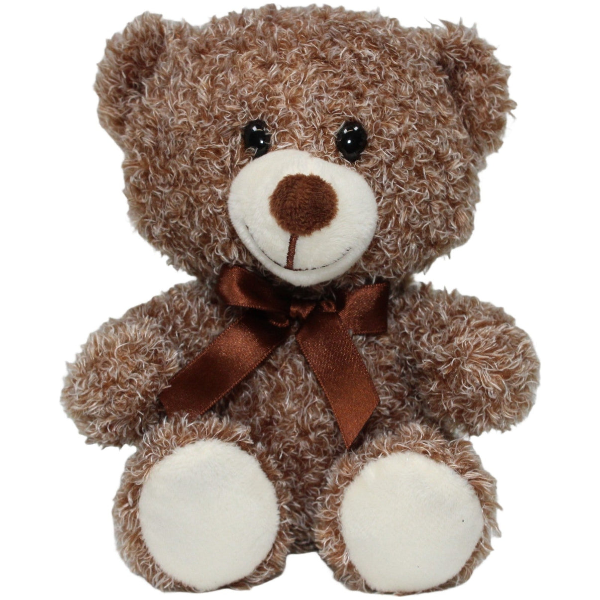 123000021766 TEDI Kuschelfreund, zotteliger Teddy mit brauner Schleife Kuscheltier Kumpel Leo 18cm Braun ebay - stofftiere