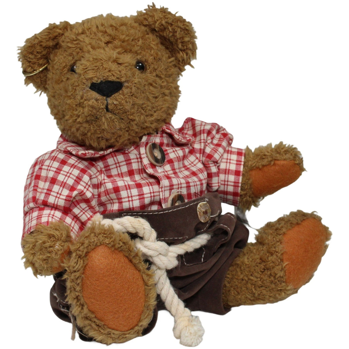 123000021768 Gummibär Toys Sitzender Teddy mit Lederhose, Karohemd & Ohrring Kuscheltier Kumpel Leo 20cm Braun ebay - 20 - stofftiere