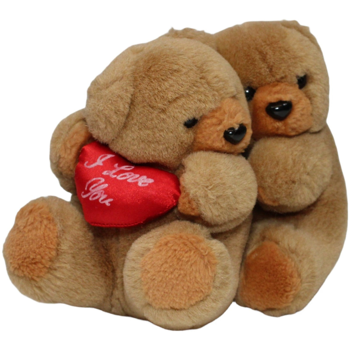 123000021776 Unbekannt Kleines Bär - Pärchen mit Herz "I Love You" Kuscheltier Kumpel Leo 12cm 15cm Braun