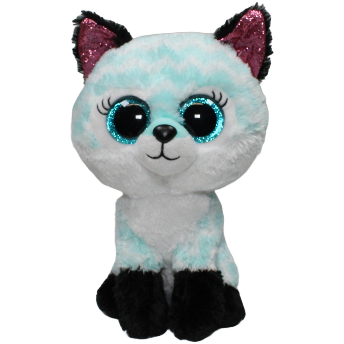 123000021783 TY TySilk, türkiser Fuchs Atlas Kuscheltier Kumpel Leo 24cm Blau ebay - stofftiere