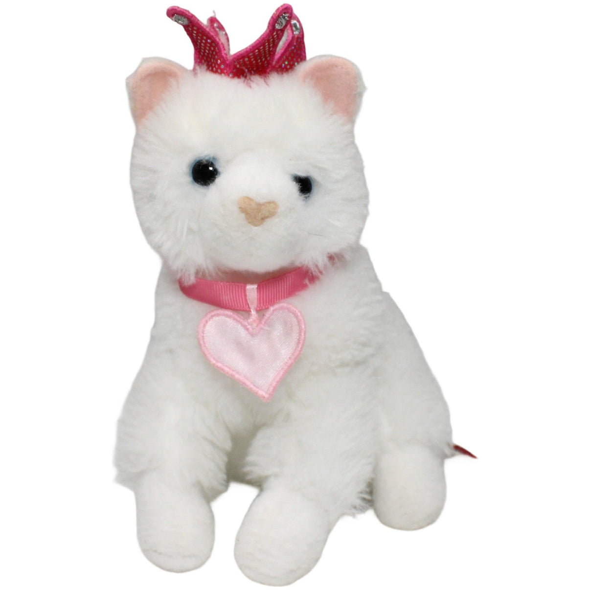 123000022252 Douglas Company Weiße Katze mit pinker Krone und Herz - Halsband Kuscheltier Kumpel Leo 20cm ebay - stofftiere Gebraucht