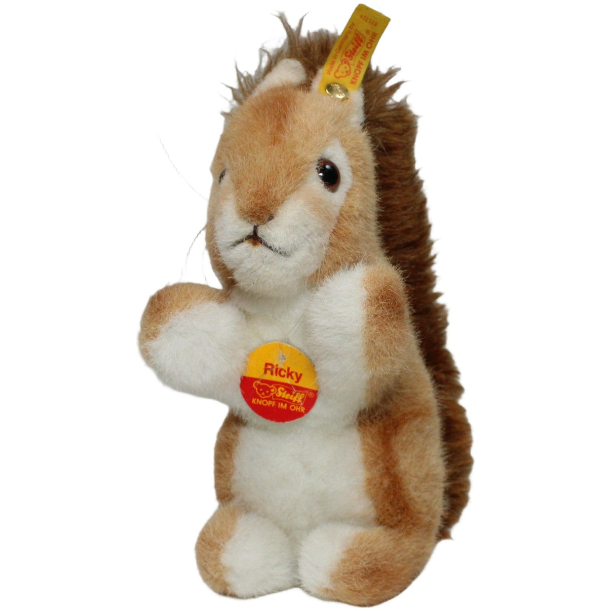 123000022319 Steiff Eichhörnchen Ricky (071324) Kuscheltier Kumpel Leo 20cm _Vintage_ Beige