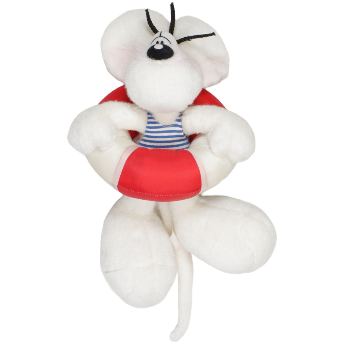 123000022932 Depesche Diddl im Badeanzug mit Schwimmreifen Kuscheltier Kumpel Leo 25cm _Vintage_ Blau