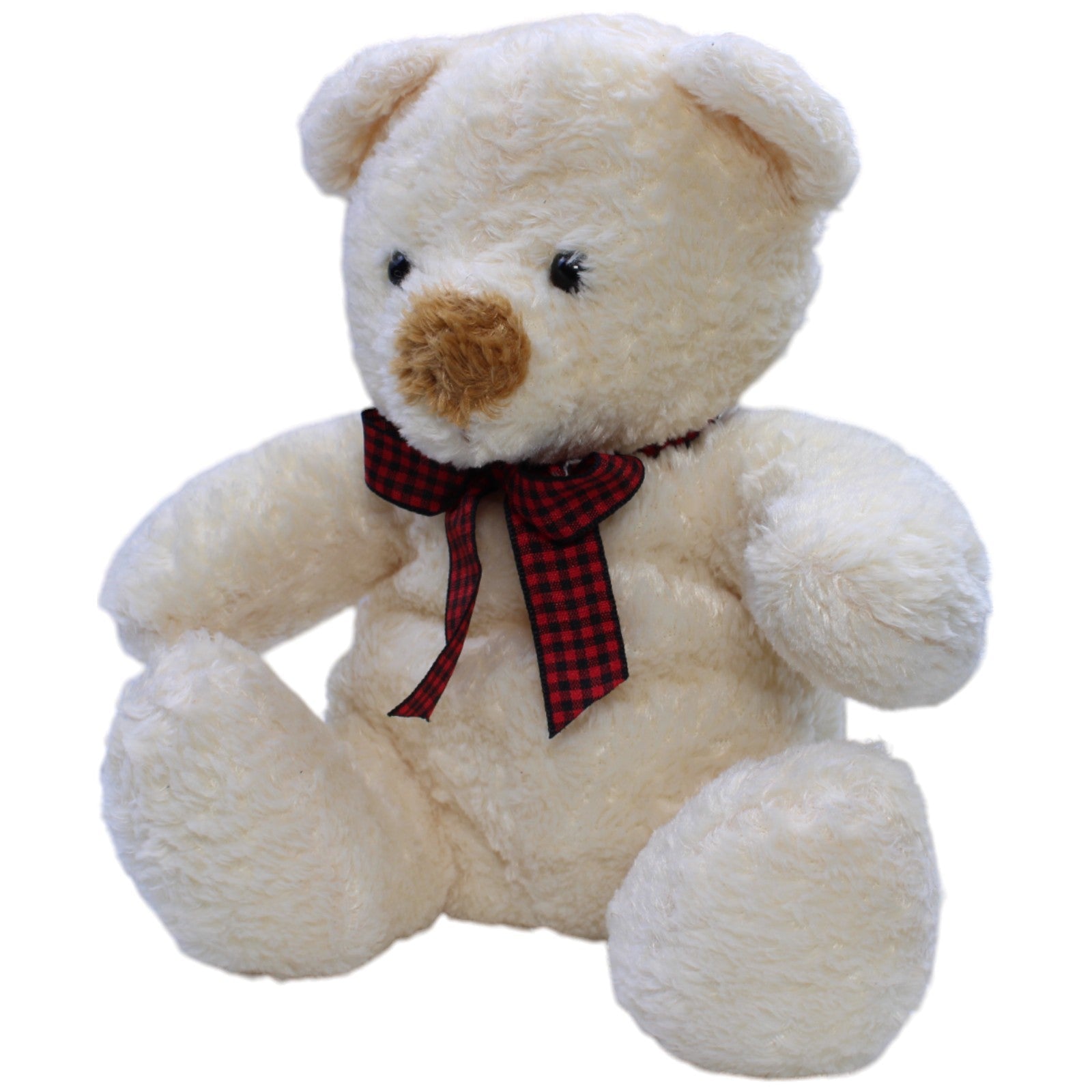 12310055 Kuschelwuschel Teddybär mit karierter Schleife, sitzend Kuscheltier Kumpel Leo Bär Gebraucht Teddy