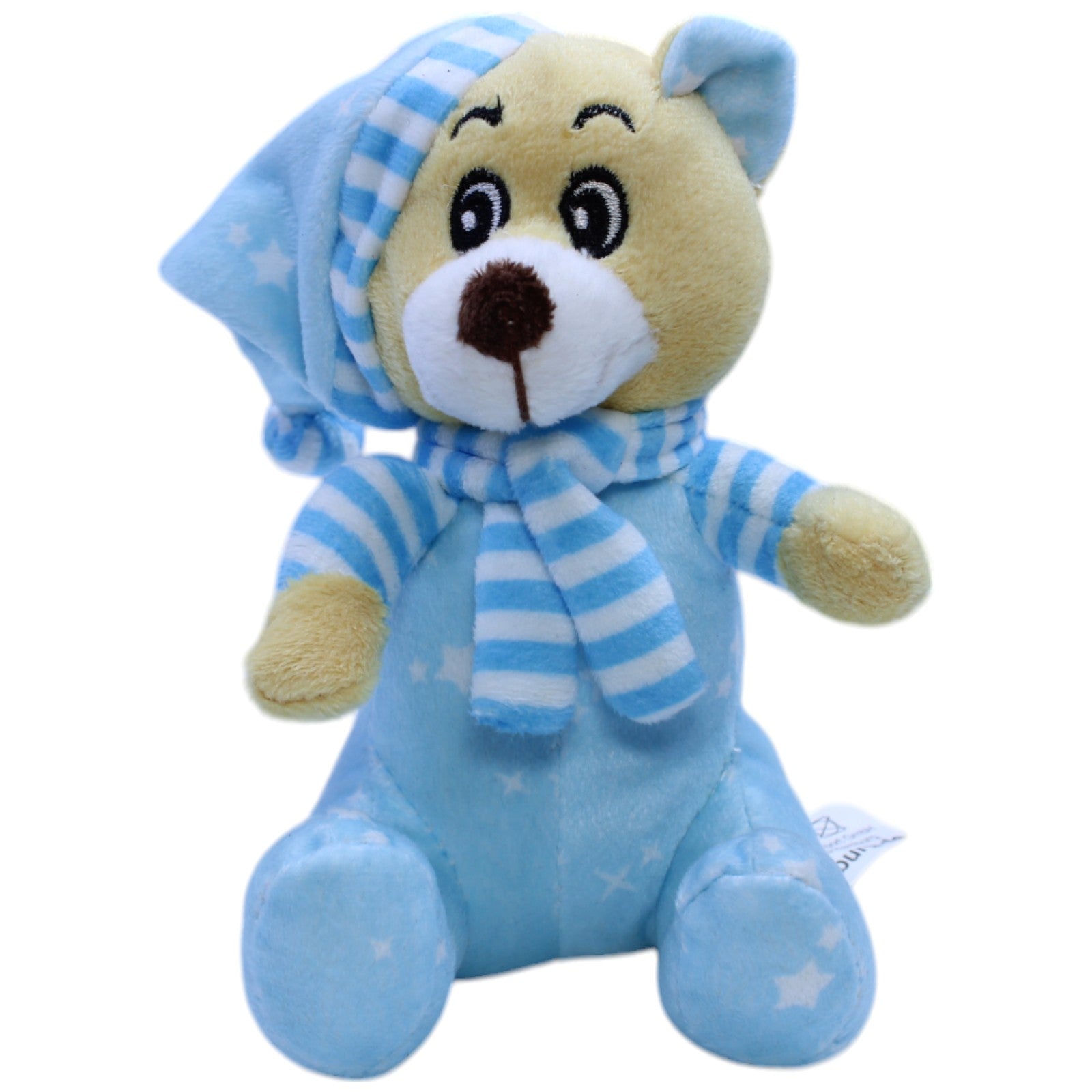 12310104 Krüger & Gregoriades Süßer Teddybär in blauem Schlafanzug Kuscheltier Kumpel Leo Bär Gebraucht Teddy