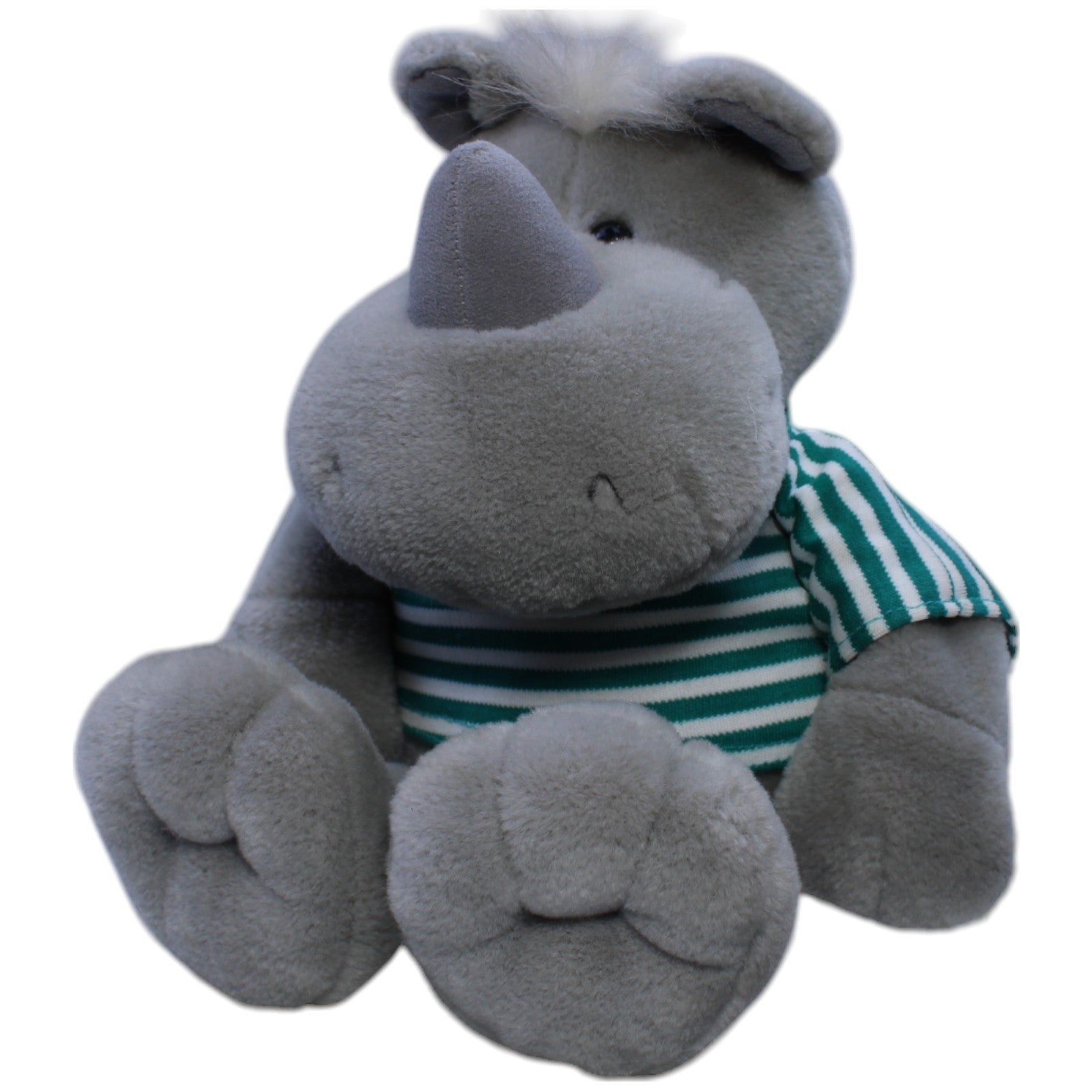 12310110 NICI Schlenker - Nashorn mit gestreiftem Shirt Kuscheltier Kumpel Leo Gebraucht Vintage