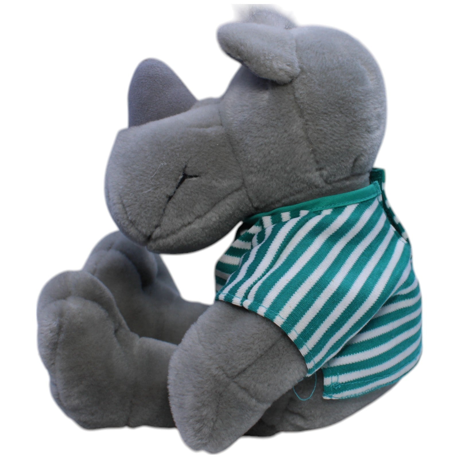 12310110 NICI Schlenker - Nashorn mit gestreiftem Shirt Kuscheltier Kumpel Leo Gebraucht Vintage