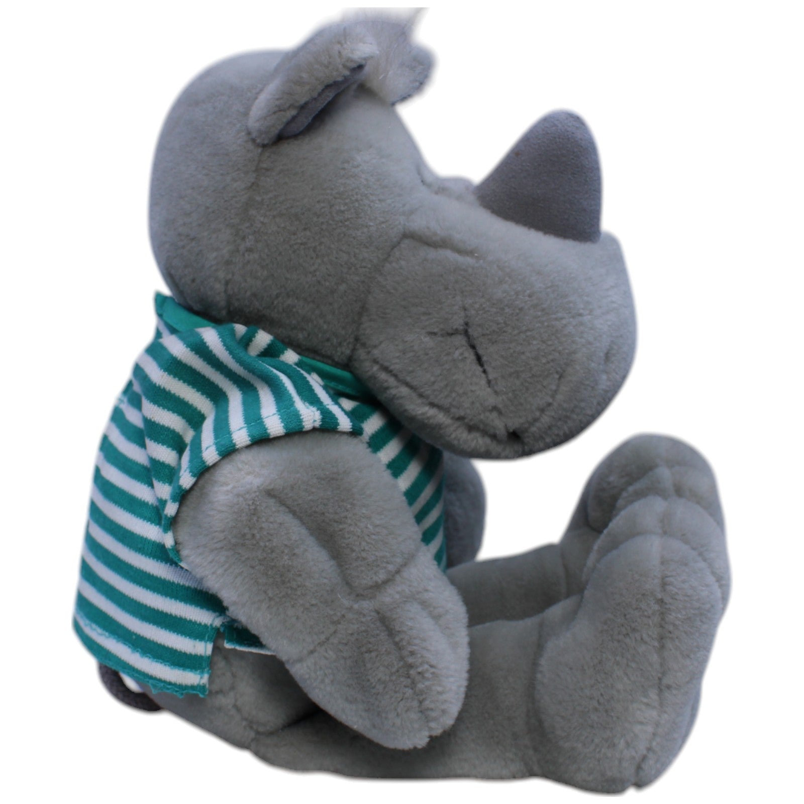 12310110 NICI Schlenker - Nashorn mit gestreiftem Shirt Kuscheltier Kumpel Leo Gebraucht Vintage