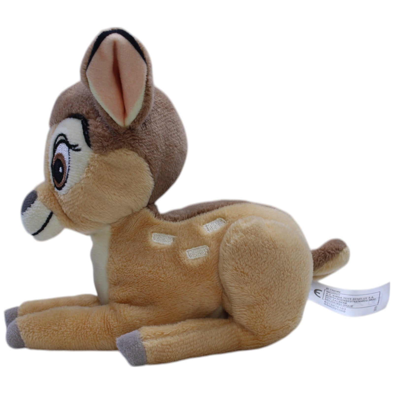 12310142 Nicotoy Kleines Bambi, liegend Kuscheltier Kumpel Leo Disney Gebraucht