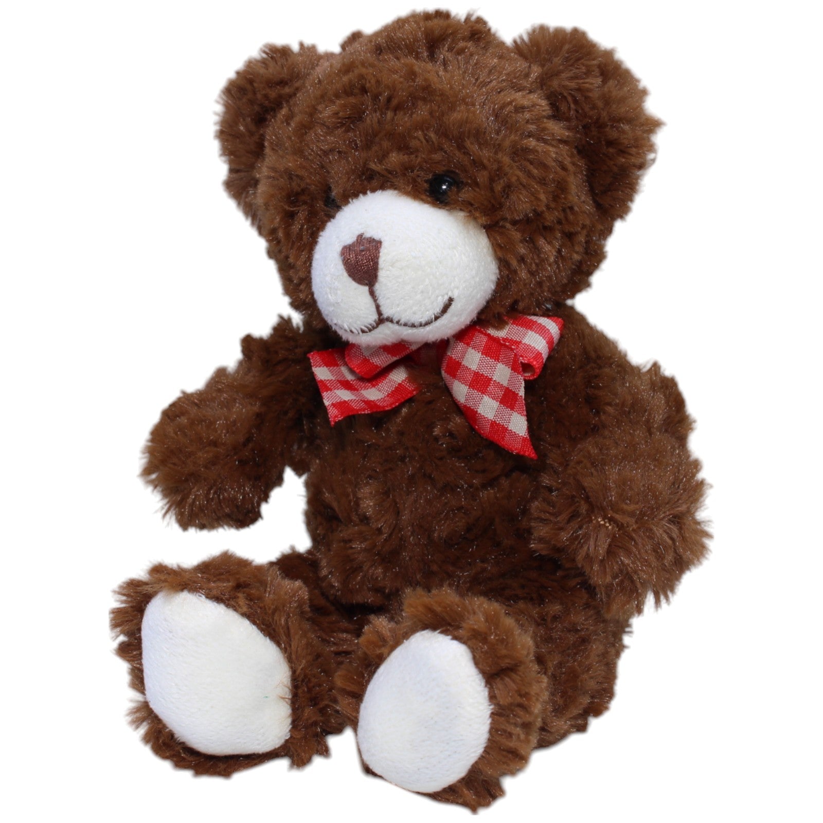 12310156 Sunkid Schöner Teddybär mit rot - weißer Schleife, klein Kuscheltier Kumpel Leo Bär Gebraucht Teddy