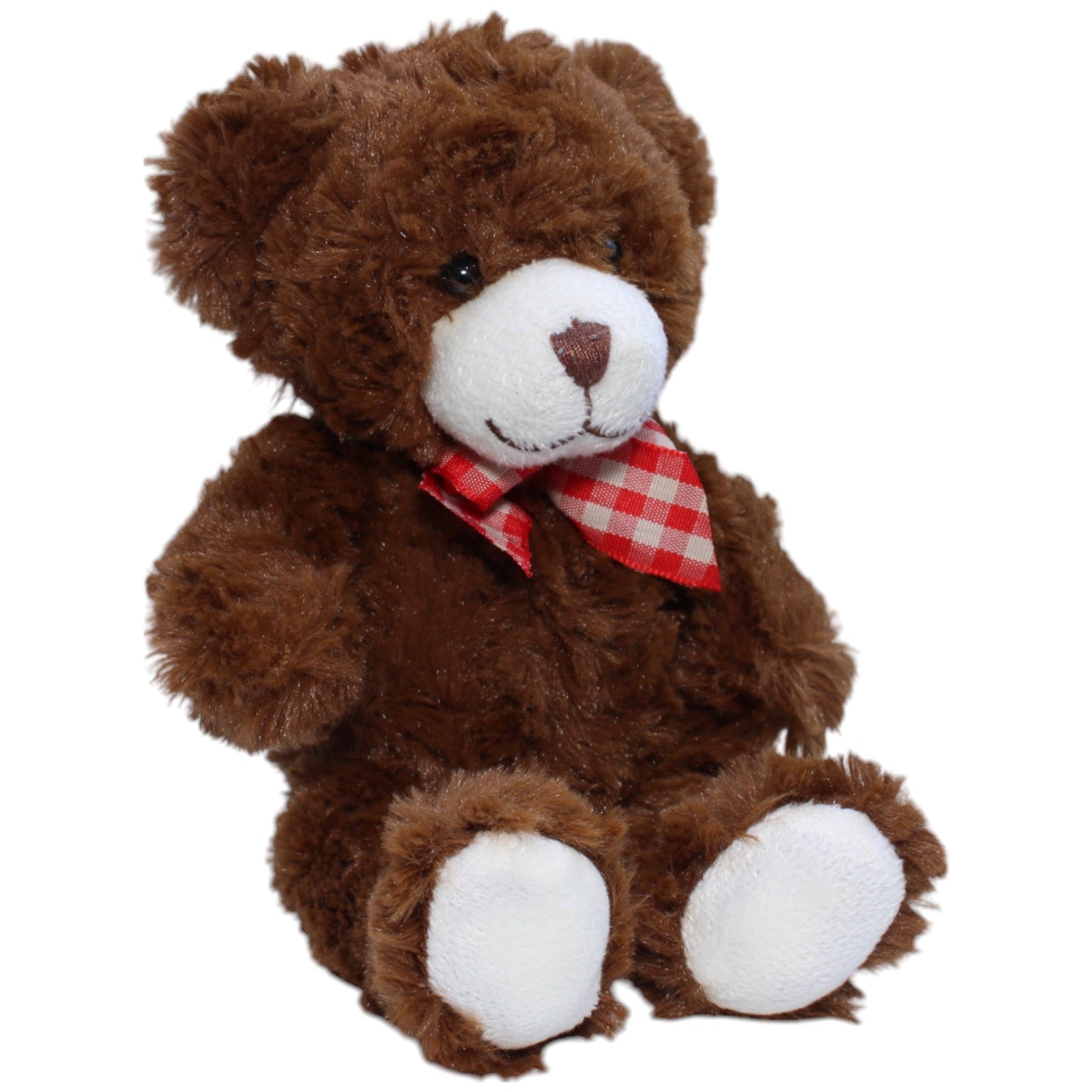 12310156 Sunkid Schöner Teddybär mit rot - weißer Schleife, klein Kuscheltier Kumpel Leo Bär Gebraucht Teddy