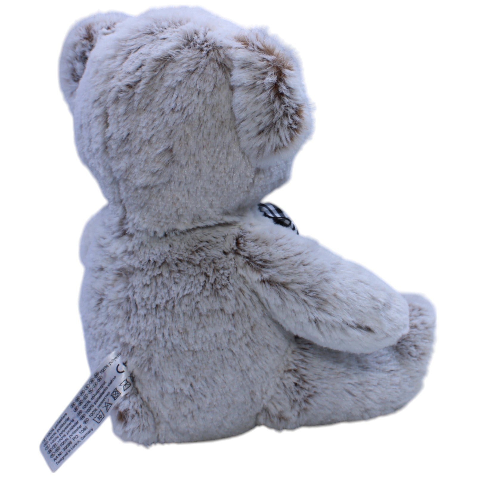 12310168 Sunkid Superweicher grauer Teddybär mit karierter Schleife Kuscheltier Kumpel Leo Bär Gebraucht Teddy