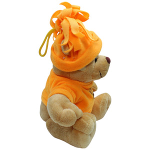 12310170 Braun Plüschwaren Teddybär mit orangem Pullover und Mütze Kuscheltier Kumpel Leo Bär Gebraucht Teddy