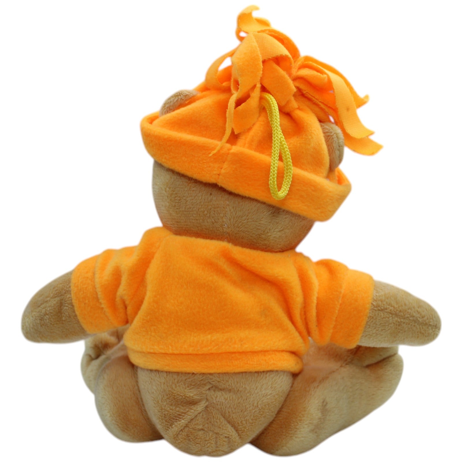 12310170 Braun Plüschwaren Teddybär mit orangem Pullover und Mütze Kuscheltier Kumpel Leo Bär Gebraucht Teddy