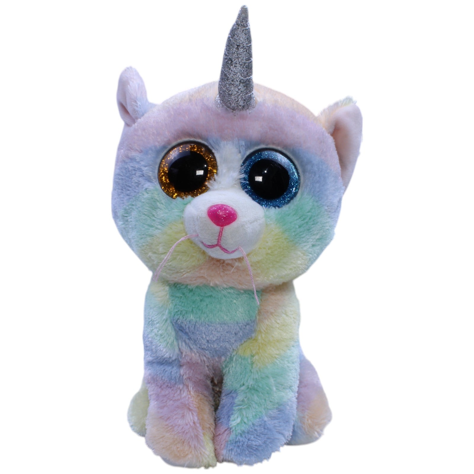 12310203 TY Silk, Regenbogen Einhorn - Katze Heather Kuscheltier Kumpel Leo Gebraucht Katze