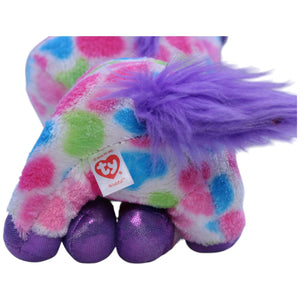 12310207 TY Einhorn Wishful™, weiß mit bunten Punkten Kuscheltier Kumpel Leo Fantasy Gebraucht