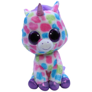 12310207 TY Einhorn Wishful™, weiß mit bunten Punkten Kuscheltier Kumpel Leo Fantasy Gebraucht