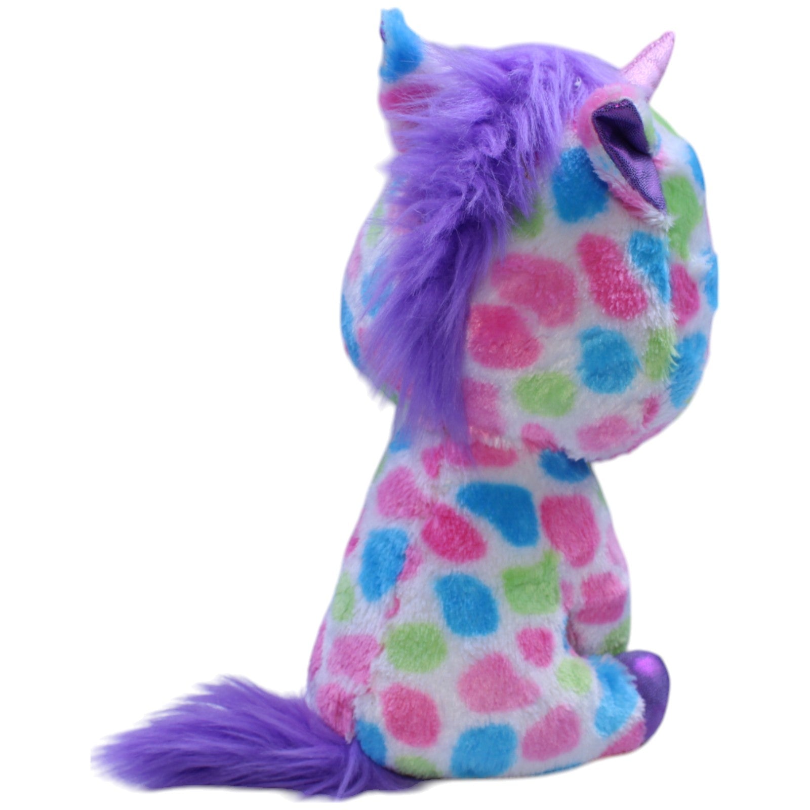 12310207 TY Einhorn Wishful™, weiß mit bunten Punkten Kuscheltier Kumpel Leo Fantasy Gebraucht