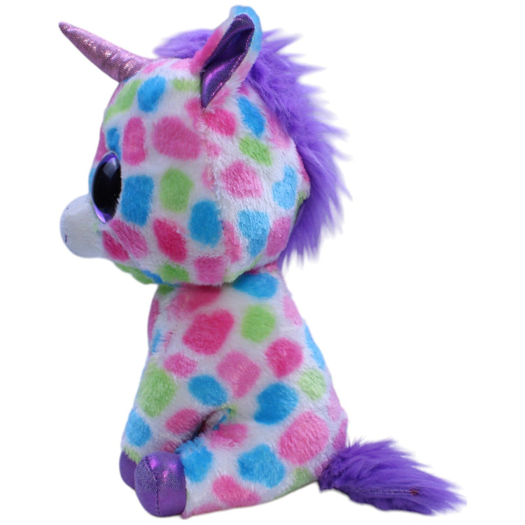 12310207 TY Einhorn Wishful™, weiß mit bunten Punkten Kuscheltier Kumpel Leo Fantasy Gebraucht