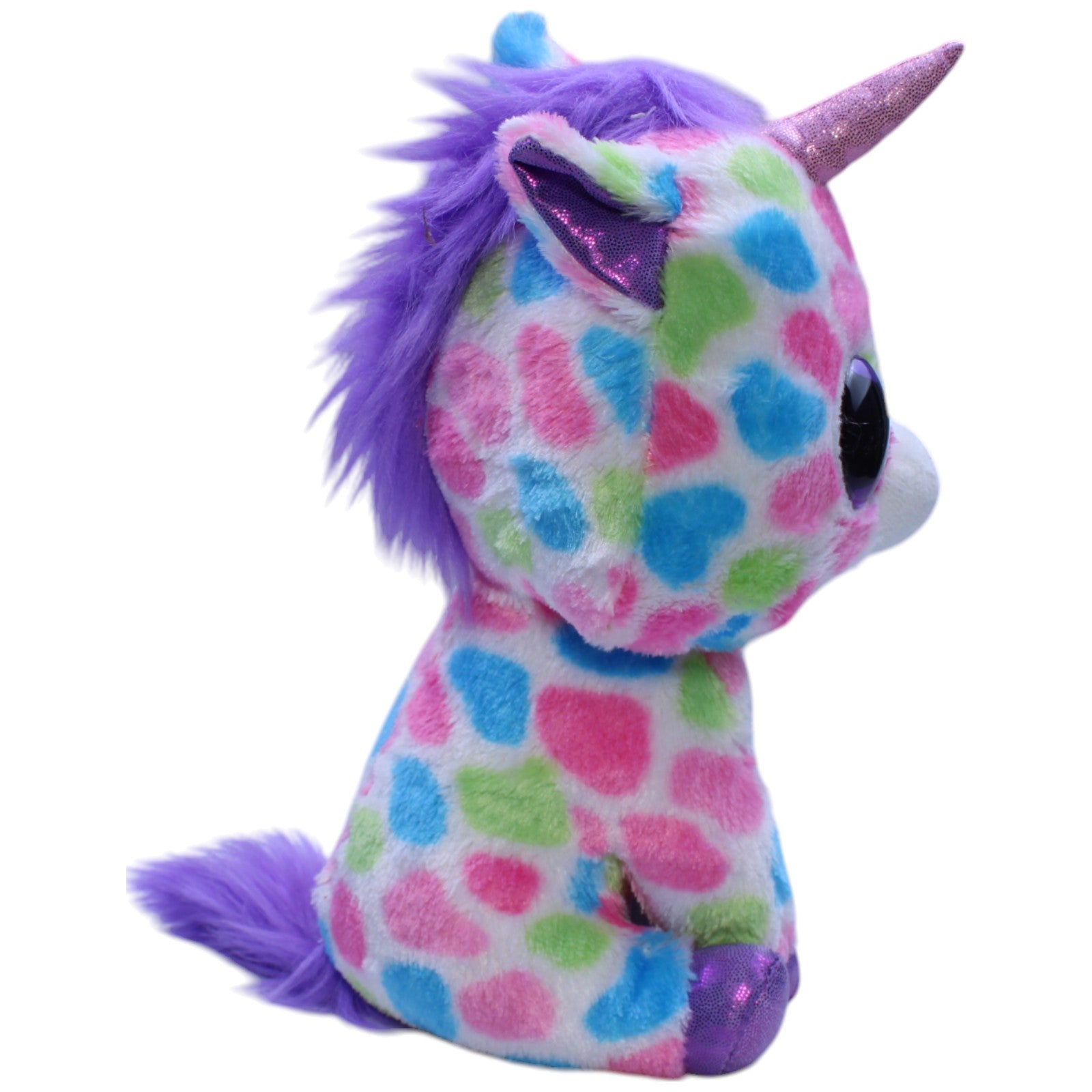 12310207 TY Einhorn Wishful™, weiß mit bunten Punkten Kuscheltier Kumpel Leo Fantasy Gebraucht