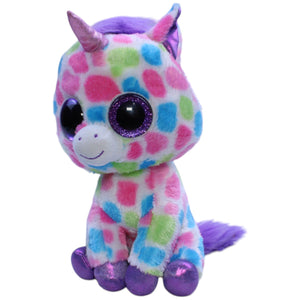 12310207 TY Einhorn Wishful™, weiß mit bunten Punkten Kuscheltier Kumpel Leo Fantasy Gebraucht