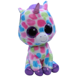 12310207 TY Einhorn Wishful™, weiß mit bunten Punkten Kuscheltier Kumpel Leo Fantasy Gebraucht