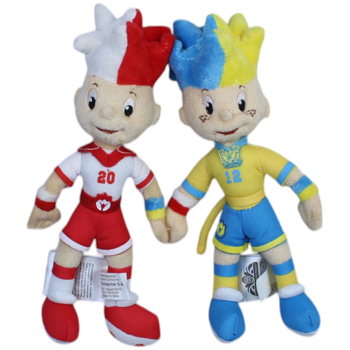 12310268 Kolporter Euro 2012 Maskottchen, Slavek und Slavko Plüschfigur Kumpel Leo Fußball Fußball - Weltmeisterschaft Gebraucht