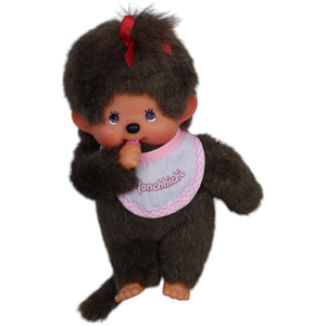 12310309 Sekiguchi Monchhichi mit rosa Latz Kuscheltier Kumpel Leo Gebraucht