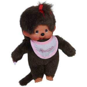 12310309 Sekiguchi Monchhichi mit rosa Latz Kuscheltier Kumpel Leo Gebraucht