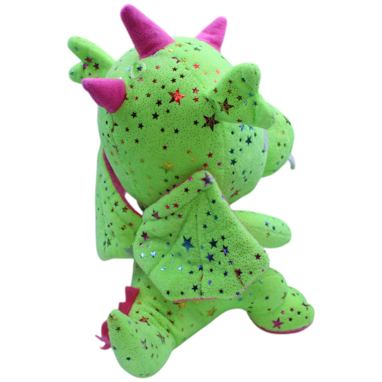 12310364 FLOTI Flos Toys, grüner Drache mit Glitzersternen Kuscheltier Kumpel Leo Gebraucht Märchen