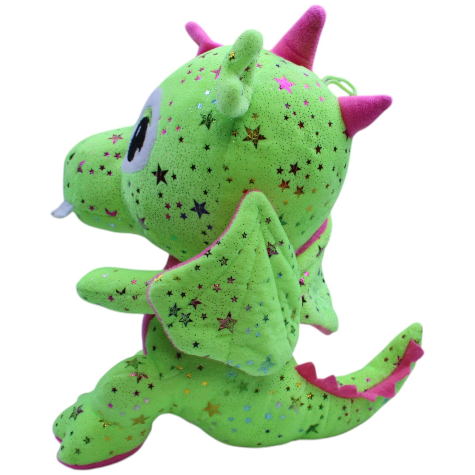 12310364 FLOTI Flos Toys, grüner Drache mit Glitzersternen Kuscheltier Kumpel Leo Gebraucht Märchen