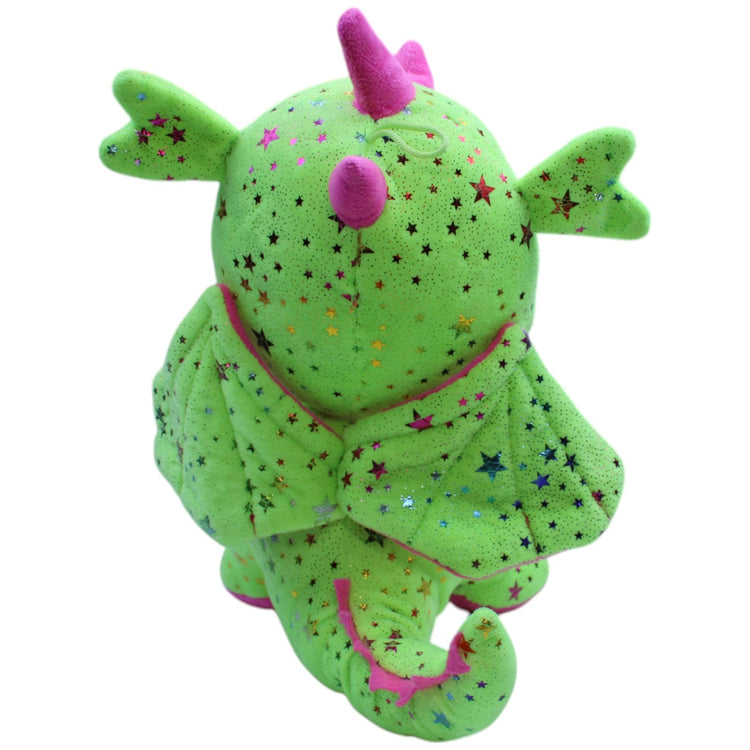 12310364 FLOTI Flos Toys, grüner Drache mit Glitzersternen Kuscheltier Kumpel Leo Gebraucht Märchen