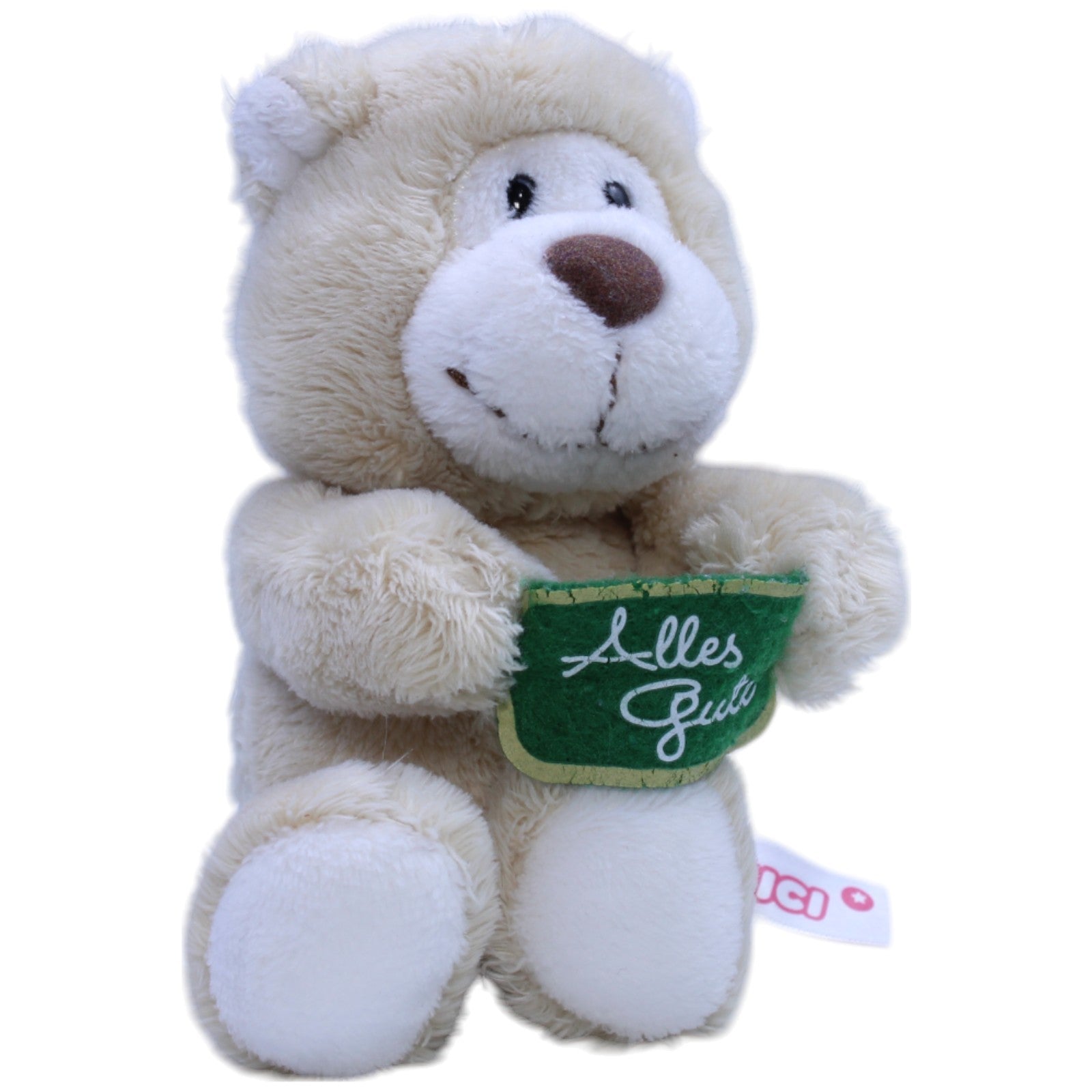 12310428 NICI Bär mit Schild "Alles Gute" Kuscheltier Kumpel Leo Bär Gebraucht Teddy