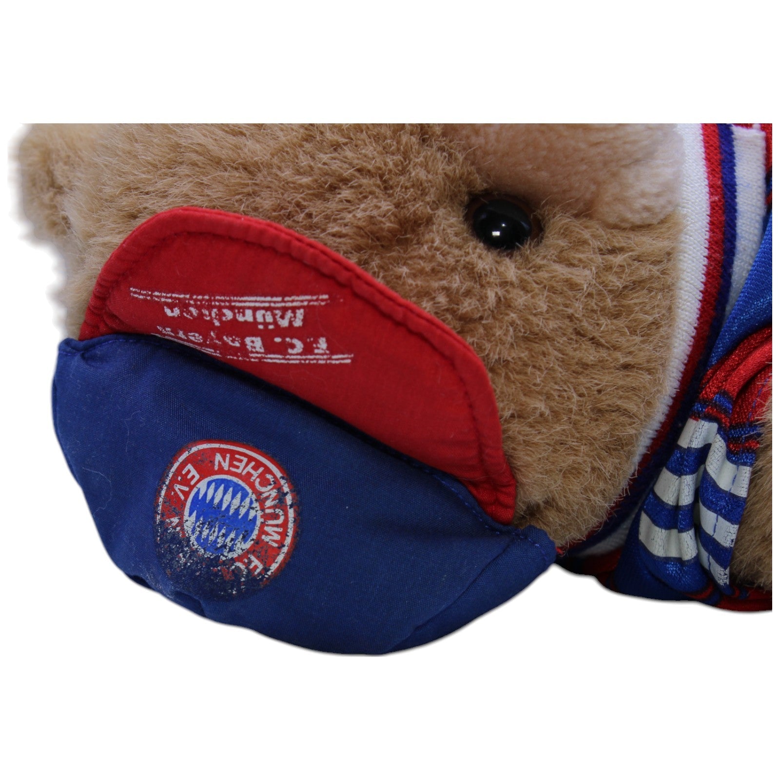 12310462 Fan World FC Bayern München Maskottchen Bär Berni mit Heim - Trikot (1995/96) Kuscheltier Kumpel Leo Gebraucht Vintage