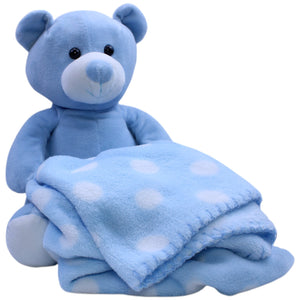 12310578 Unbekannt Süßer Teddybär mit Schmusedecke, blau Kuscheltier Kumpel Leo Bär Gebraucht Teddy