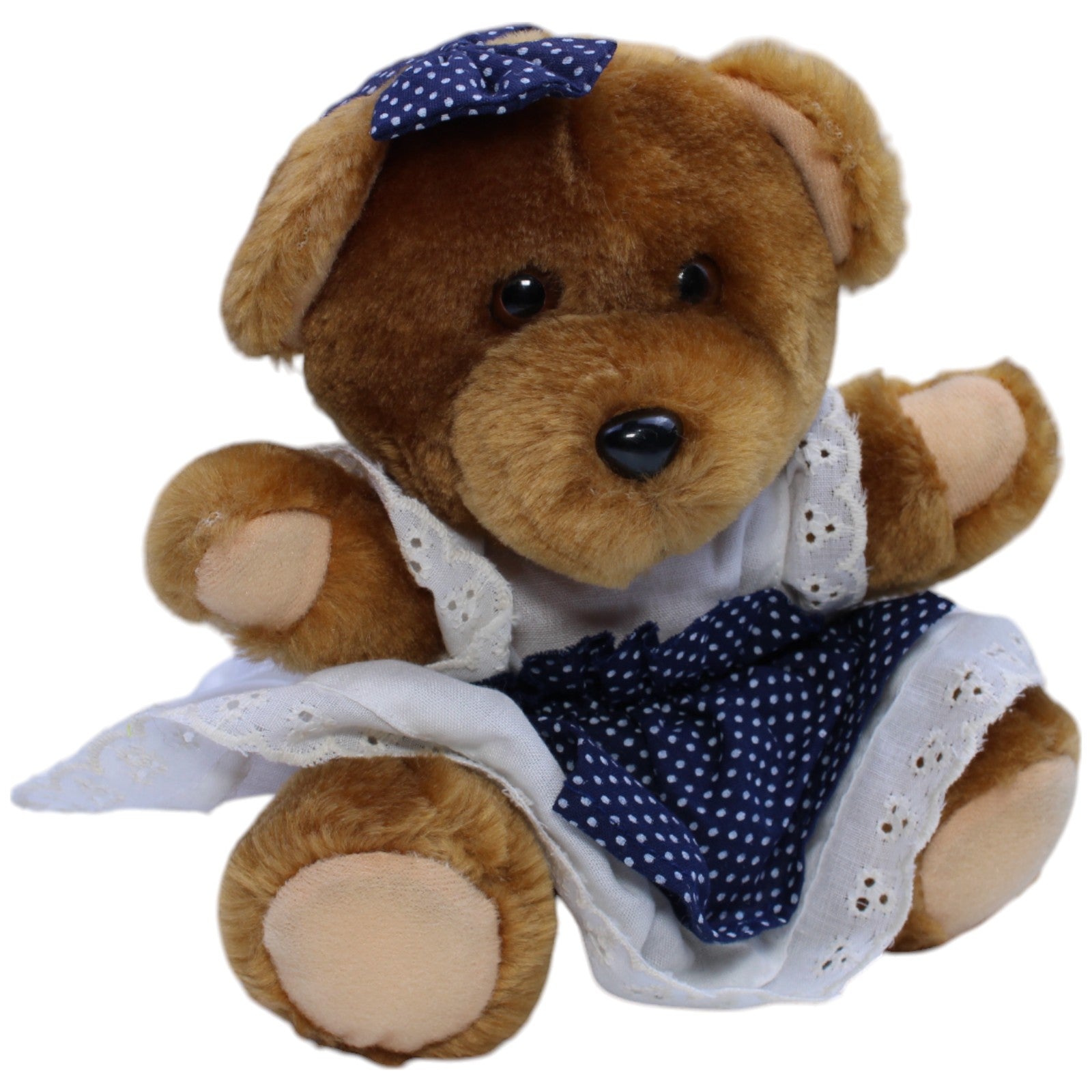 12310670 Quelle Süße Teddybärin mit Hauswirtschaft Schürze Kuscheltier Kumpel Leo Gebraucht Vintage