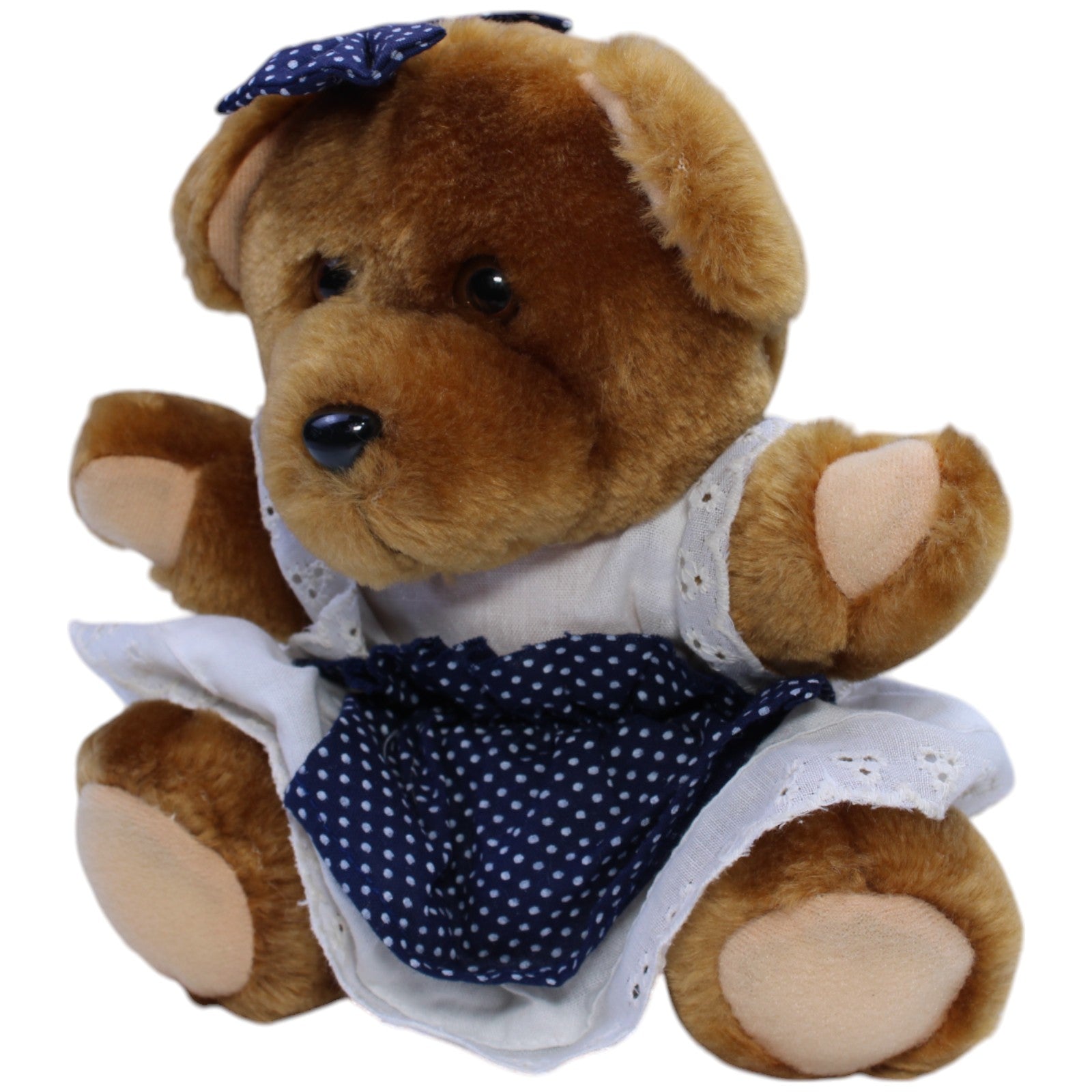 12310670 Quelle Süße Teddybärin mit Hauswirtschaft Schürze Kuscheltier Kumpel Leo Gebraucht Vintage