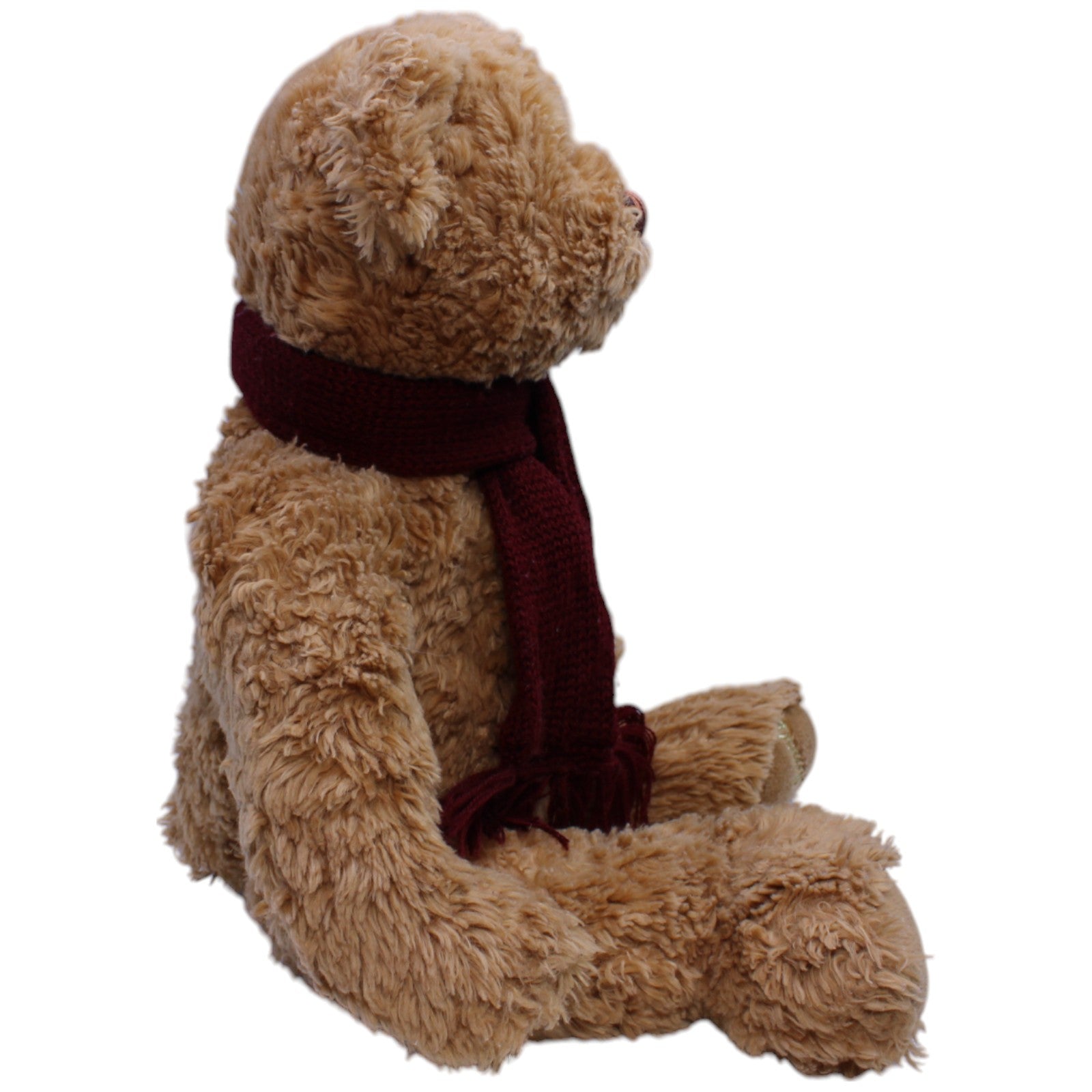 12310706 Douglas XL Douglas Teddybär mit weinrotem Schal, sitzend Kuscheltier Kumpel Leo Bär Gebraucht Teddy