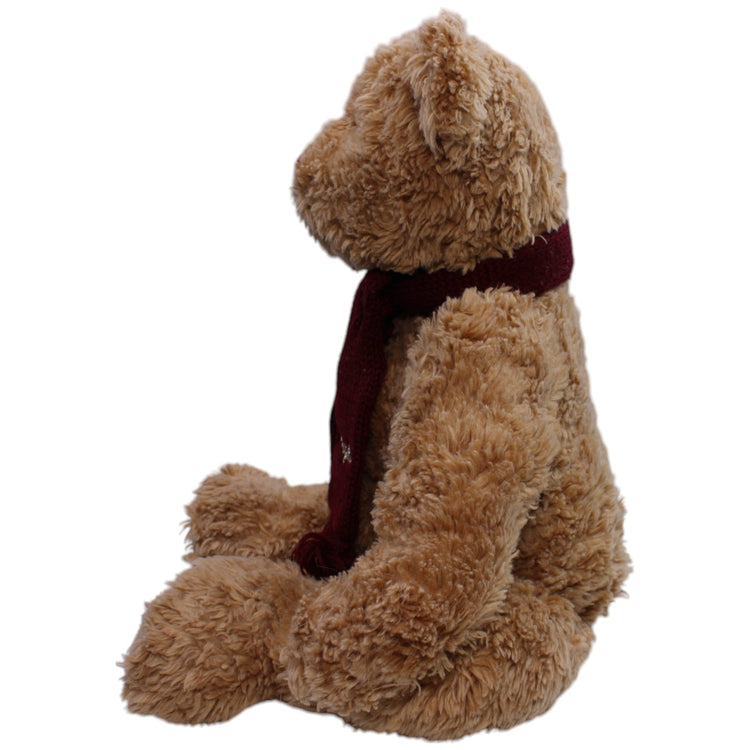 12310706 Douglas XL Douglas Teddybär mit weinrotem Schal, sitzend Kuscheltier Kumpel Leo Bär Gebraucht Teddy