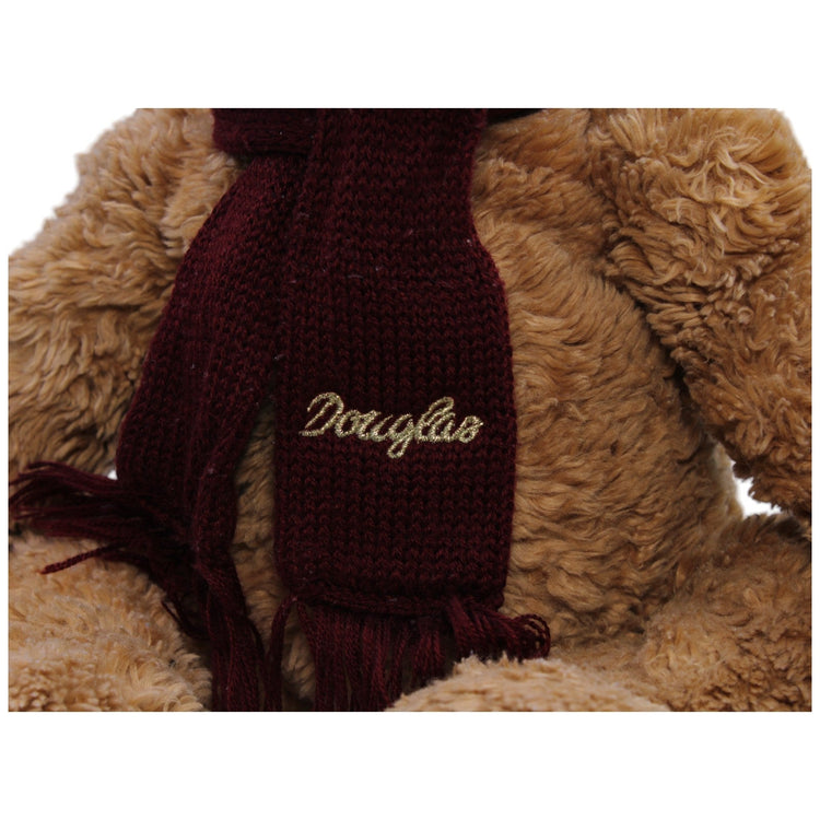 12310706 Douglas XL Douglas Teddybär mit weinrotem Schal, sitzend Kuscheltier Kumpel Leo Bär Gebraucht Teddy