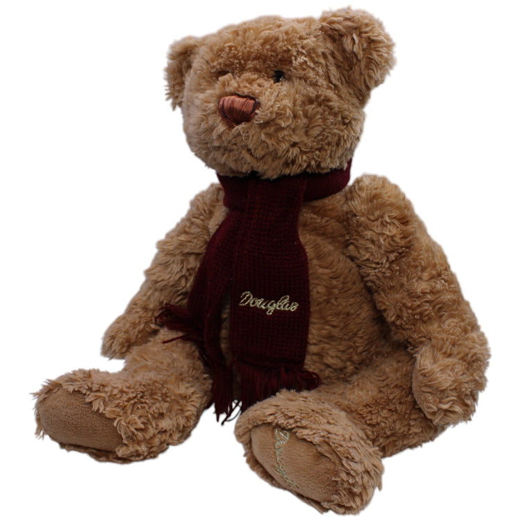 12310706 Douglas XL Douglas Teddybär mit weinrotem Schal, sitzend Kuscheltier Kumpel Leo Bär Gebraucht Teddy