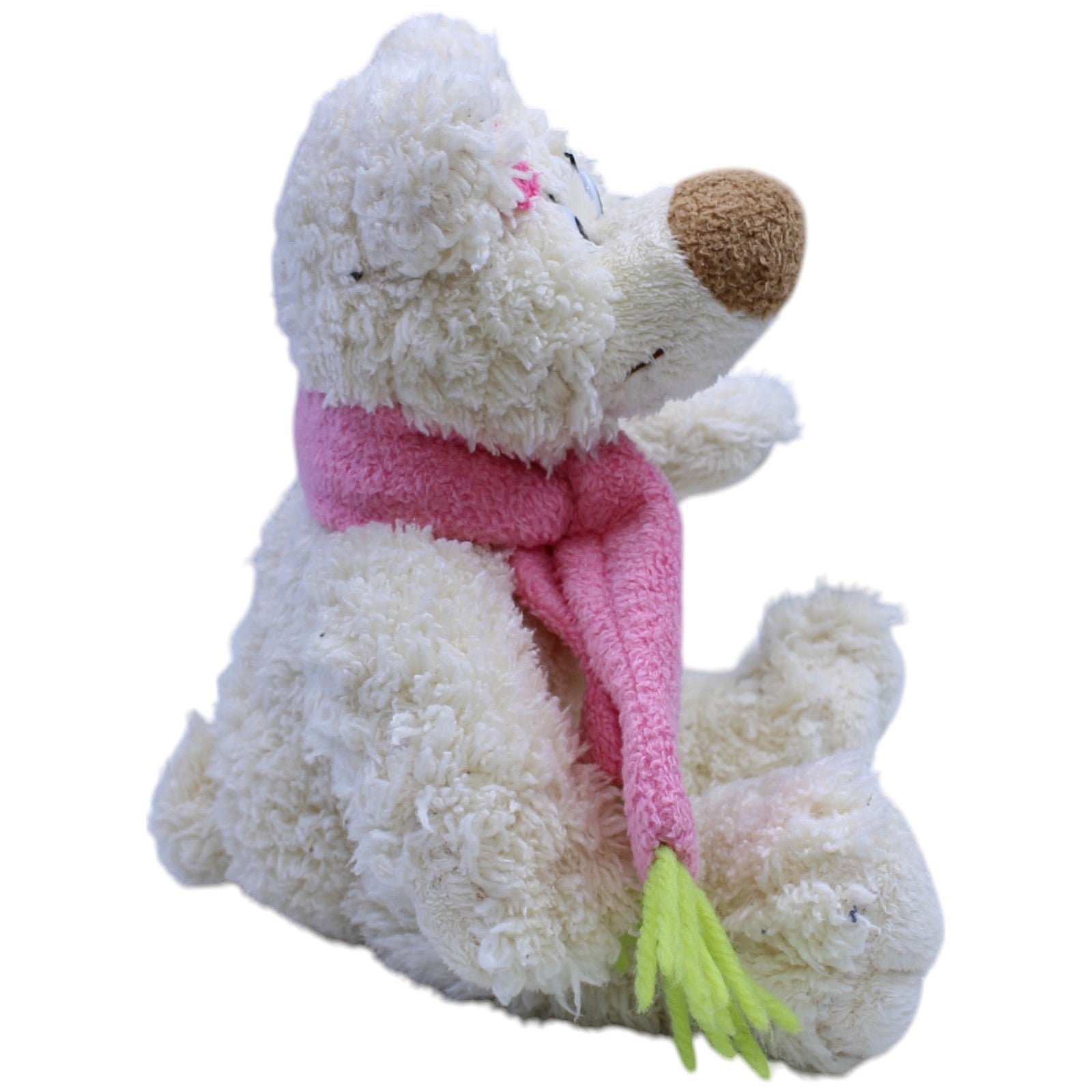 12310710 Unbekannt Cremefarbiger Teddybär mit Schal Kuscheltier Kumpel Leo Bär Gebraucht Teddy