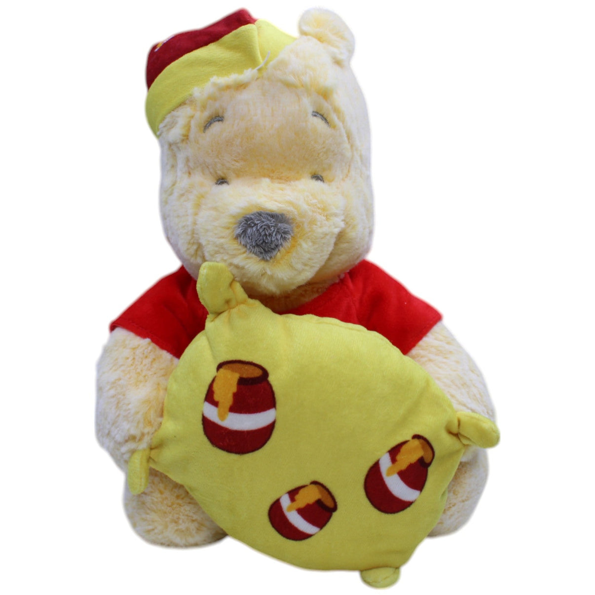 12310726 PTS SRL Disney Winnie Puuh mit Honig Kissen und Schlafmütze Kuscheltier Kumpel Leo Bär Gebraucht Teddy