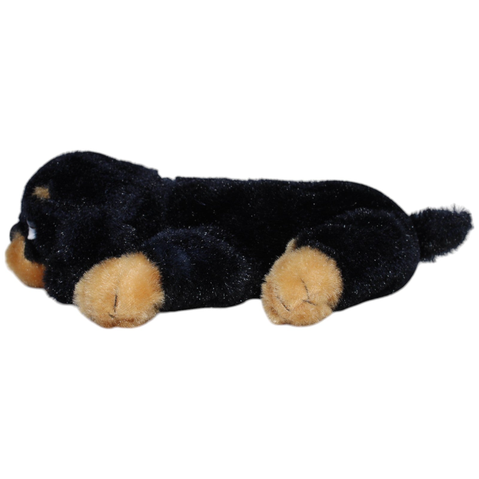 12310944 MB Kontakt Süßer Rottweiler, liegend Kuscheltier Kumpel Leo Gebraucht Hund Vintage